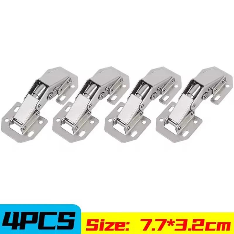 90 Degree Steel Cabinet Hinges No-Drilling HoleHydraulic Buffer Hinge Kitchen Cabinet Cupboard Hinges Furniture Hardware 8