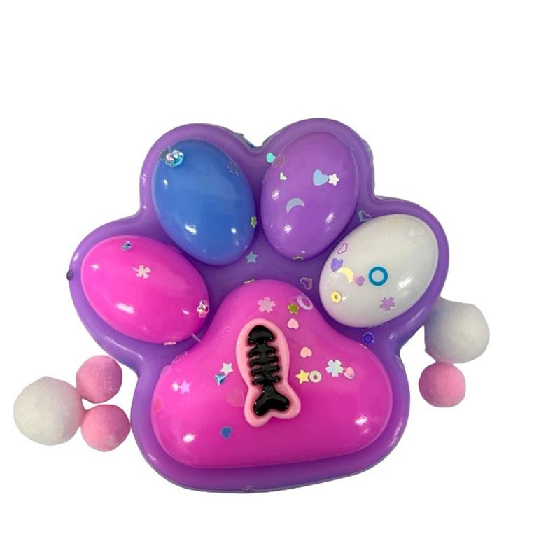 Relieve Stress And Release Small Toy Handmade Taba Big  Toy For Stress Relief ( Big )  Cat Paw Shape Cotton Candy Style 8