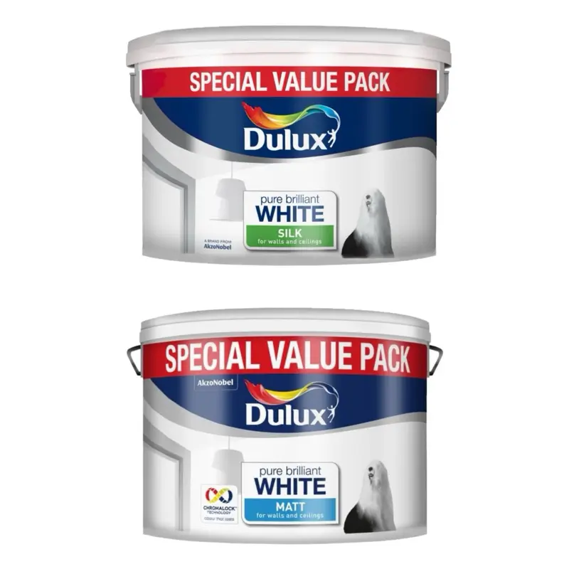 Dulux Matt/Silk Paint 7.5L - Pure Brilliant White