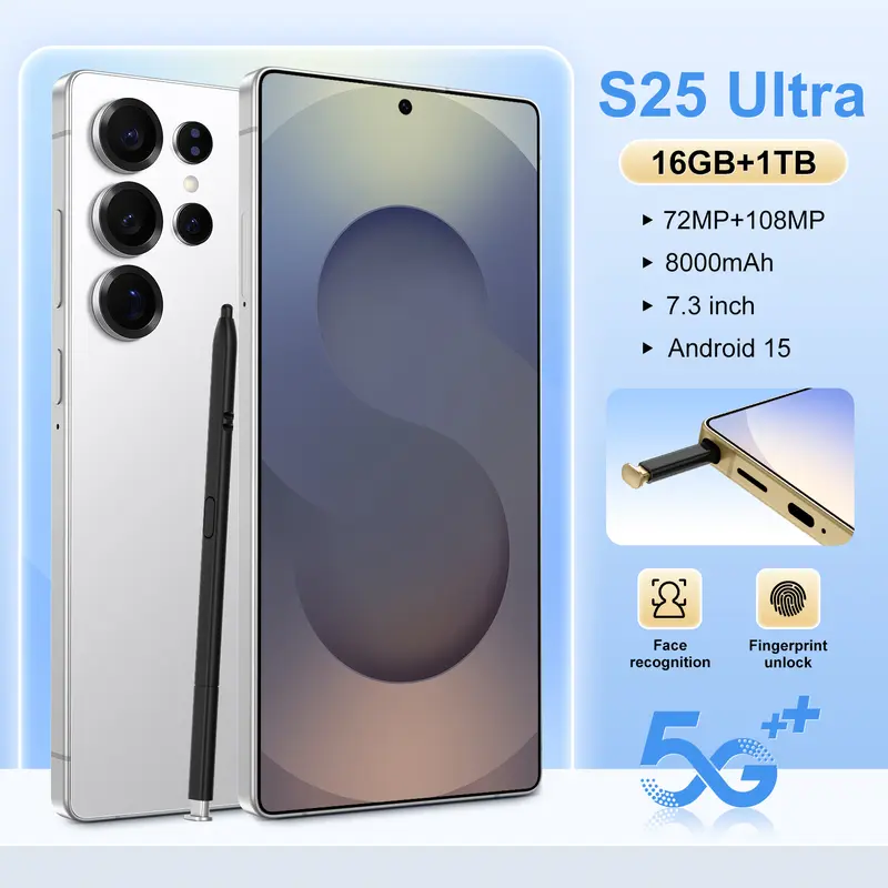 The S25 Ultra with 1TB+16GB is here! The 7.3-inch screen has a wide field of view. The rear camera has 72 million pixels and 108 million pixels, providing ultra clear imaging. 8000mAh large capacity battery, providing protection for use. 5