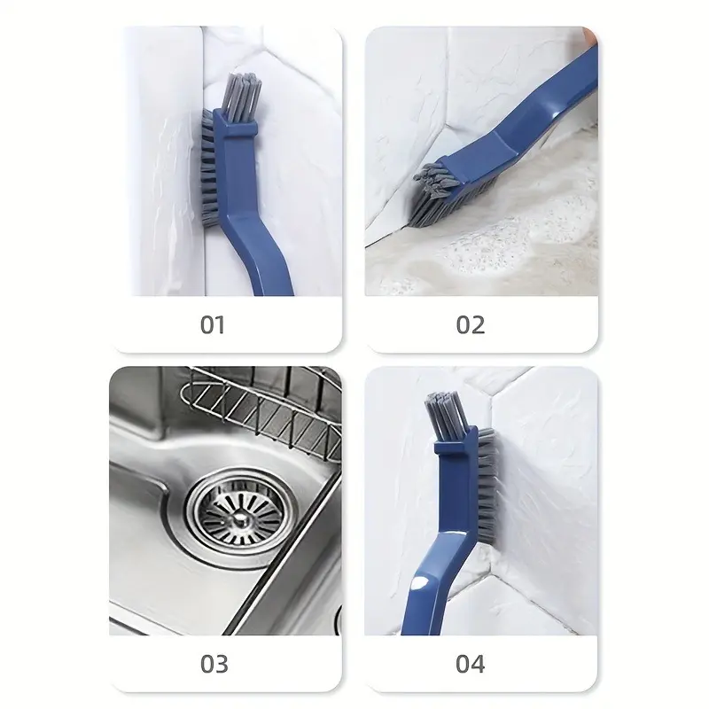 1 or 2 Bathroom Cleaning Brushes Gap Brush Two-in-one Small Clip Hair Window Cleaning Brush Kitchen Multifunctional Gap Brush 5