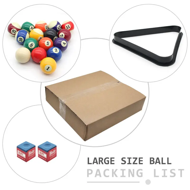 2-1/4" inch Pool Balls Cues Billiard Table 16 Numbered Balls & Triangle Rack Kit 8