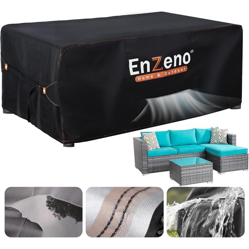 Enzeno Outdoor Garden Furniture Covers - Waterproof with Air Vent, 200*160cm, Patio Table and Chair Set Cover, Heavy Duty Oxford Fabric 0