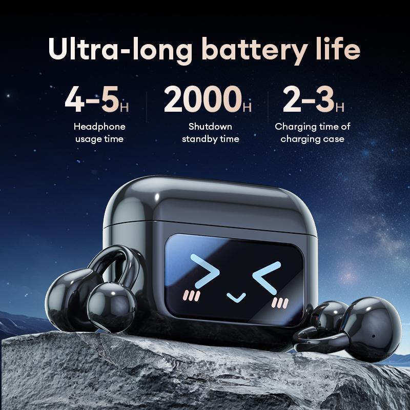 M100 Clip On Ear Headphones With Audio-Visual Future Touch Screen, Audio Wireless Headphones for Music & Phone Calls,Sport Waterproof & Sweatproof 3