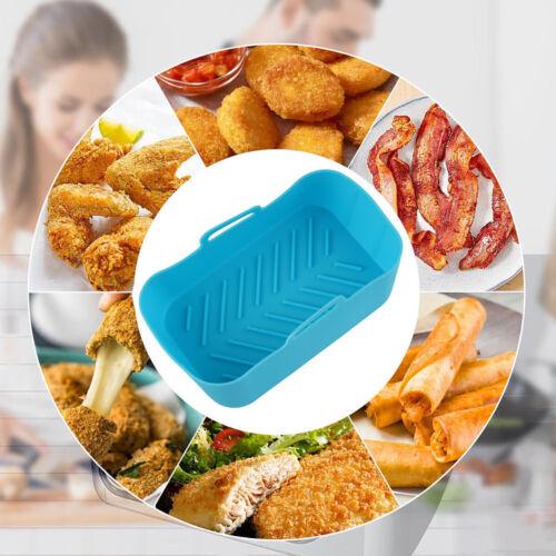 2PCS Square Silicone Pot For NINJA Air Fryer Kitchen BBQ Plate Heating Baking UK 7