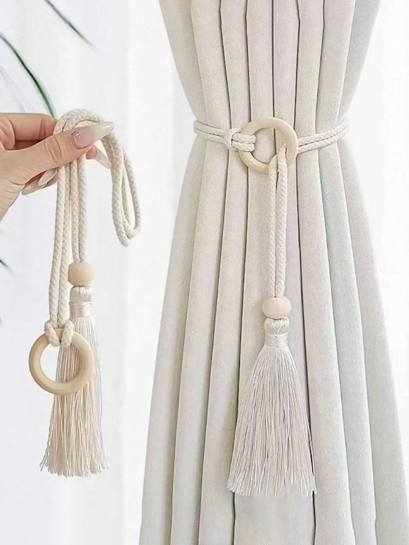 1pc/2pcs Adjustable Curtain Tie Backs, Lightweight Luxury Curtain Ropes, Window Curtain Holders Gifts Birthday Graduation