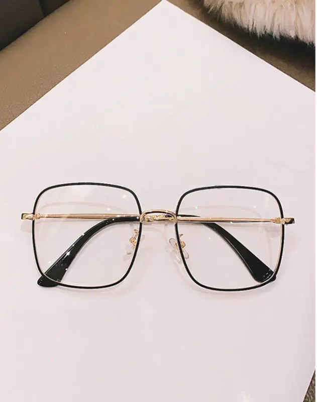 1pc Full Metal Bling Clear Eyeglasses for Women – Shiny Powder Frame Blue Light Blocking Fashion Glasses for Daily Wear 5