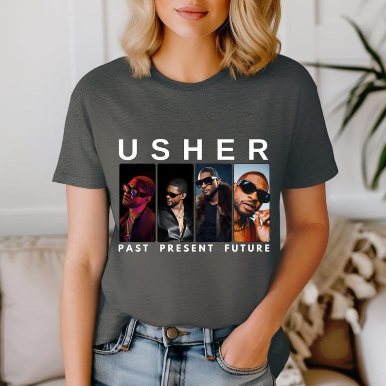 Usher Tee, Vintage Past Present Future,Usher Tour Tee, Usher Merch, Usher Concert ,Usher Tour T-shirt,Retro Shirt, Usher Show, Hip Hop Shirt 2