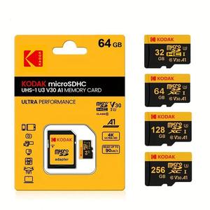 KODAK MicroSDXC Memory Card, U3, V30, 4K, A1, 90MB/s Micro High-speed SD Card TF Card, Portable & Durable Storage Accessories for Smartphone, Camera, Gaming console, Tablet, Cams, Tech Gadgets, Tools