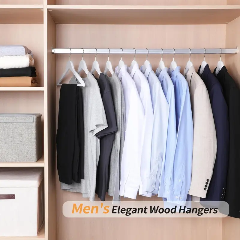 Wood Suit Clothes Hangers, 10-Pack, 44 cm, White 4