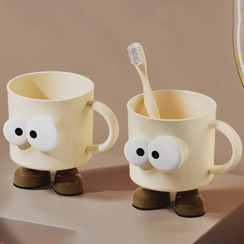 "Cartoon Big Eyes Mouthwash Cup – Creative Plastic Brushing Cup for Adults & Kids, Toothbrush Holder for Bathroom" 5
