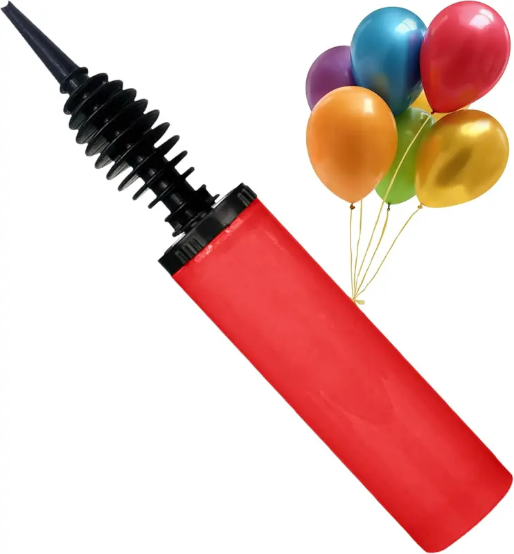 Balloon Pump, Manual Hand Pump, Inflator for Balloons Arch Kit, Baby Showers, Party Balloons, Toy Blower, Helium Pump, Foil and Confetti Professional Pumper, Yoga Balls.(Red) 1