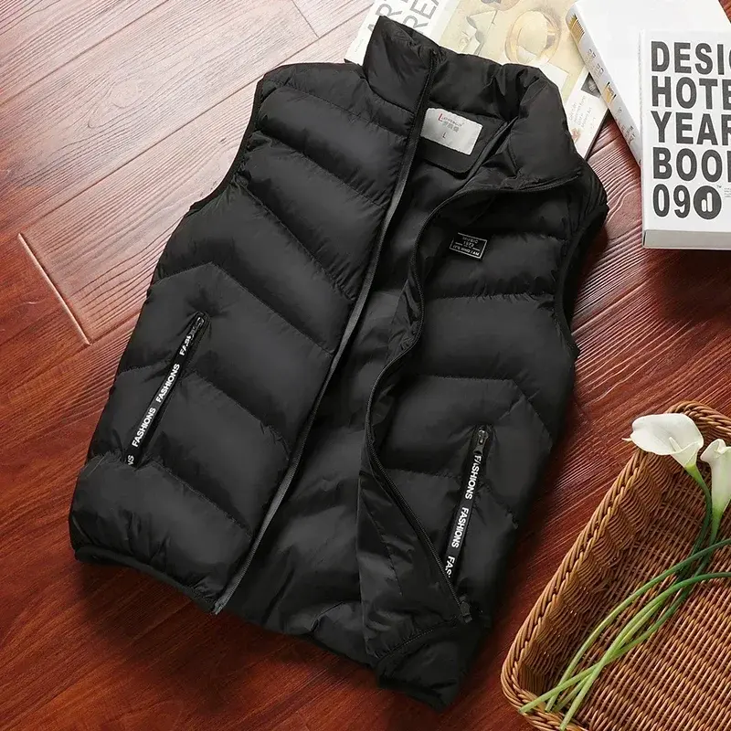 2025 New Style Down Sleeveless Jacket Men's Solid Color Down Jacket Winter Warm Vest Jacket Men's Vest Jacket Windbreaker Clothing Children's Vest Warm Vest