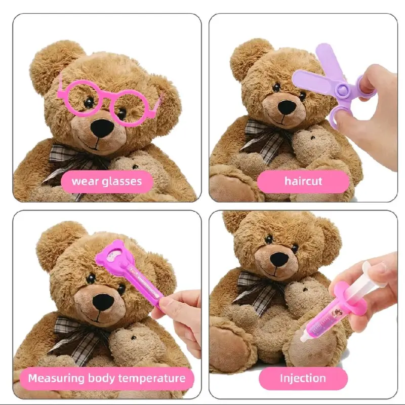 15 pcs Multifunctional Portable Medical Kit Boxes for Kids - Theme Experience Pretend Doctor Role Play Toy Set 5