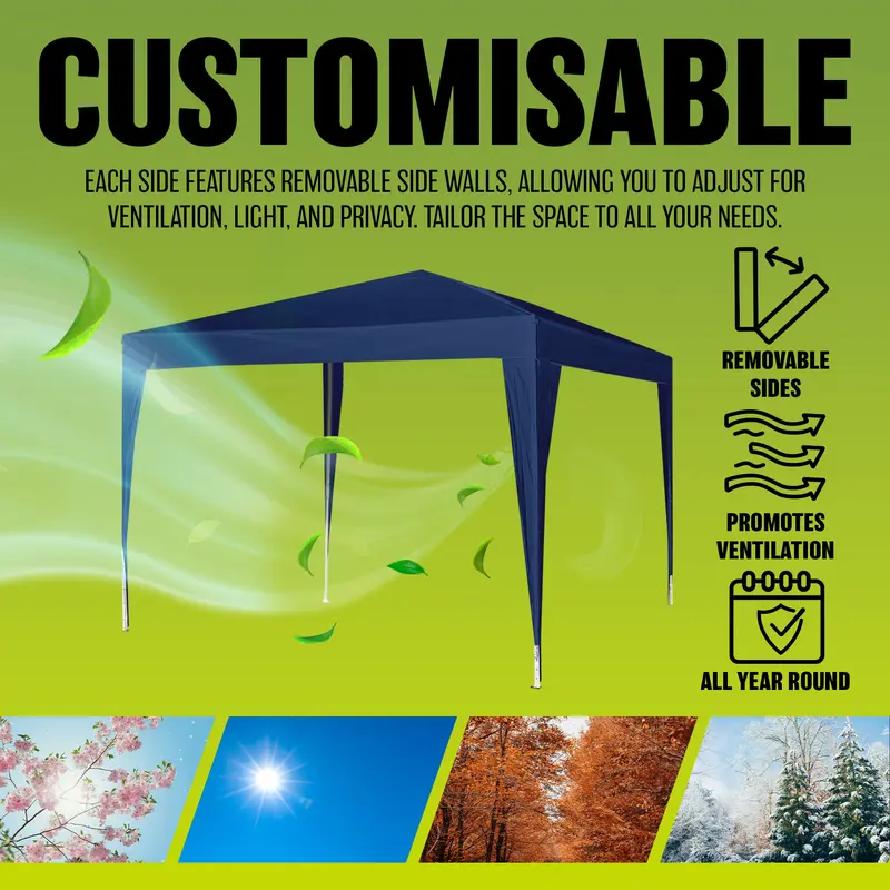 3M X 3M Waterproof Gazebo Outdoor Garden Beach Party Wedding Structure Decor Diy 5