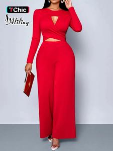 Women's Solid Color Jumpsuit, Fashion Casual Long Sleeve Jumpsuit for Daily Outdoor Wear, Women Jumpsuits for Spring Fall