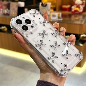 Fashion Phone Case with Card Slot, Anti-drop Decorative Phone Protector Cover, Phone Accessories Compatible with iPhone 11 12 13 14 15 16 Pro Max