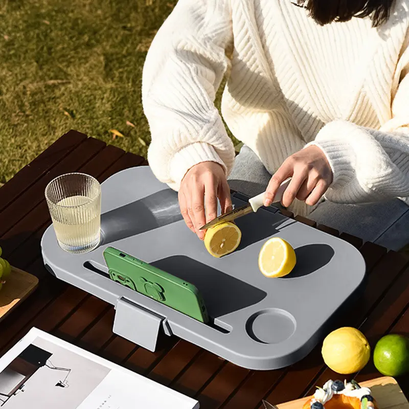 Collapsible Folding Picnic Basket W/Table Lid Caravan Camping Travel Storage Box  UK 4