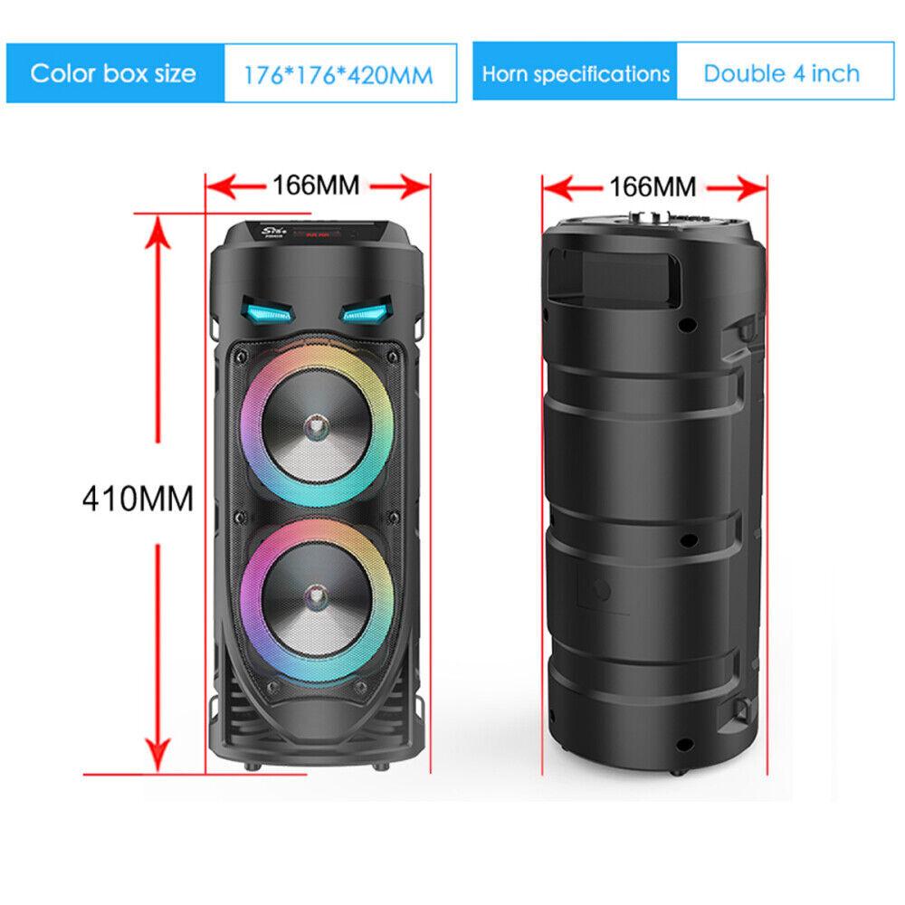 Portable Bluetooth 5.0 Party Speaker with Sub Woofer Heavy Bass Sound System MIC LED Lighting USB FM Radio Karaoke Input Adjustable Strap for Outdoor Use TWS Function UK Seller Fast Delivery Card Audio - Stereo, Cable Smartphone Colorful Remote Control