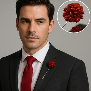 Red Kryptonite – Pin With Power Resin Lapel – Brooch Prom Suit Style Wedding Prom Drip  #MensStyle #RedFit