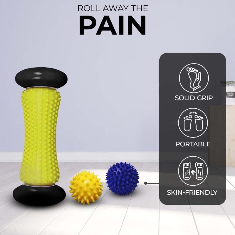 XN8 Foot Massage Roller Heel Muscle Feet Pain Reliver with 2 Spiky Massage Balls Body Care Massager 4