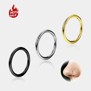 OUFER 20G Titanium Hypoallergenic Hinged Segment Nose Hoop Ring Helix Cartiliage Earrings
