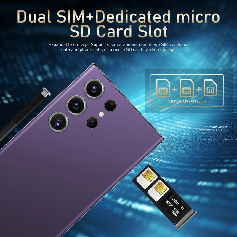 Product Introduction of S24 Ultra Smartphone with Stylus Pen | 6.6" Curved HD+ Display | 3GB RAM + 64GB | 4500mAh Battery | Global 4G LTE Charging Expandable Fingerprint Rear Screen Cellphone Card Camera 17