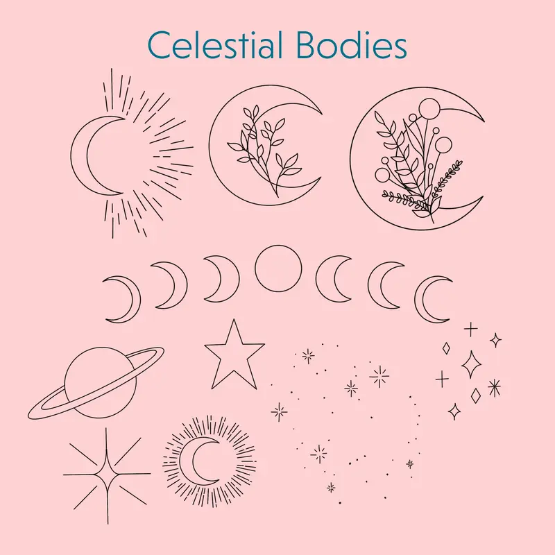 Embroidery Stick & Stitch Pack | Celestial Bodies 1