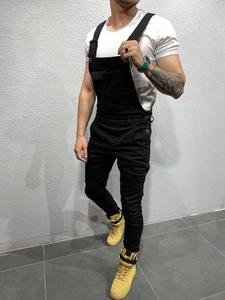 Men's Solid Color Overalls, Casual Comfy Pants for Daily Wear, Fashion Men's Clothes for All Seasons, Cotton