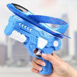 Airplane Shooter Toy, 1 Count Bubble Plane Launcher with 1 Count Random Color Aircraft, Outdoor Shooting Toy for Kids