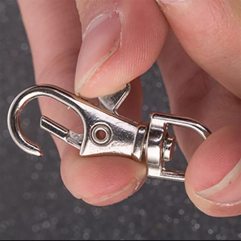 10Pcs Swivel Lobster Clasp Clips Hook Stainless Steel Key Ring Split Keychain UK 7