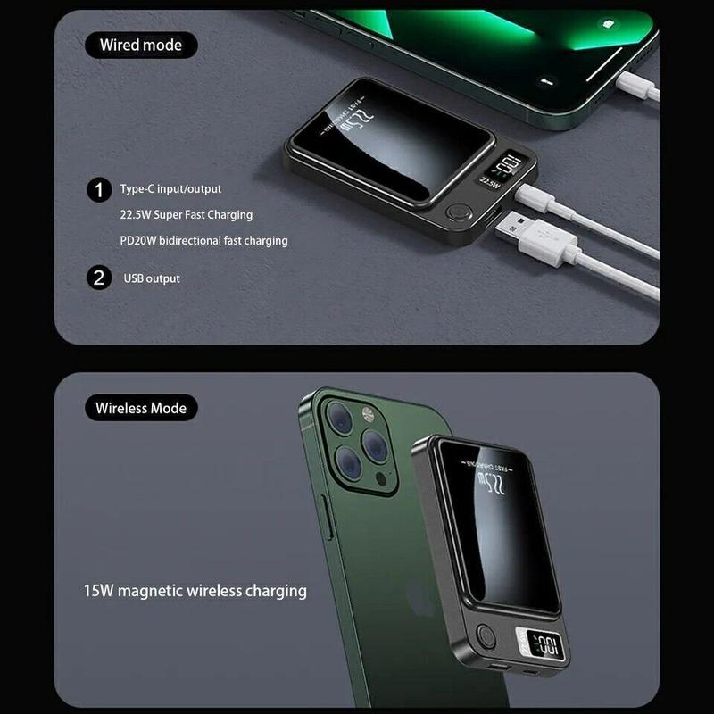 Magnetic Wireless Power Bank 12000mAh For Magsafe Battery Pack For iPhone 14 13 6