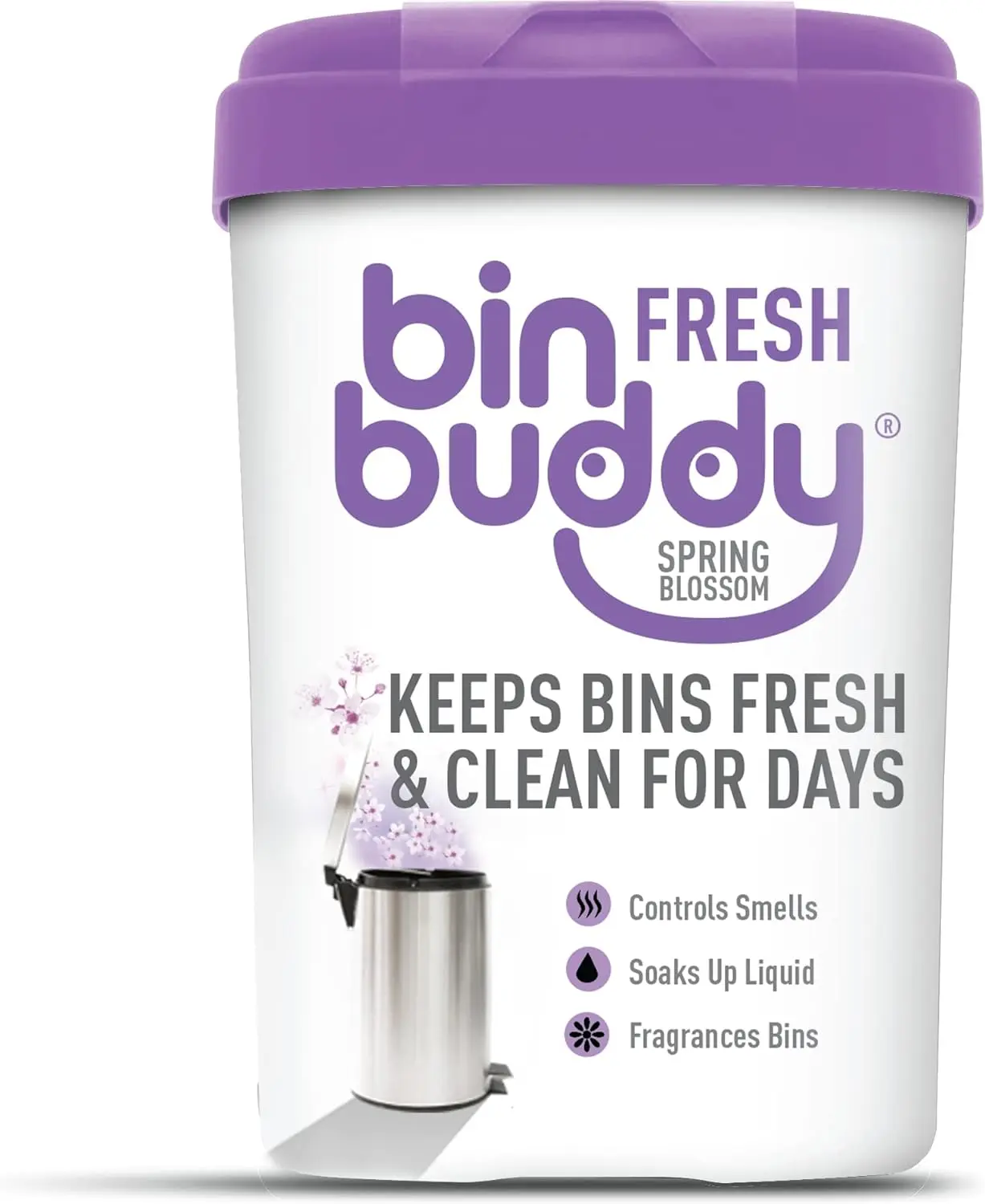 Bin Buddy Fresh Spring Blossom 450g - Household Bin Freshener Deodoriser Powder for Indoor and Outdoor Bins Pack Scent Scented Perfume Aroma Fragrance