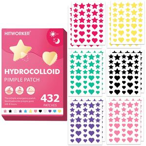 Star & Heart Shaped Hydrocolloid Pimple Patches, 432pcs/box Hydrocolloid Pimple Cover, Acne Pimple Patch Stickers, Multicolor Healthcare Skin Care Tool for Women & Girls, Scar Tape Scars, Relief, Acne Clearing Products, Blemish Patches