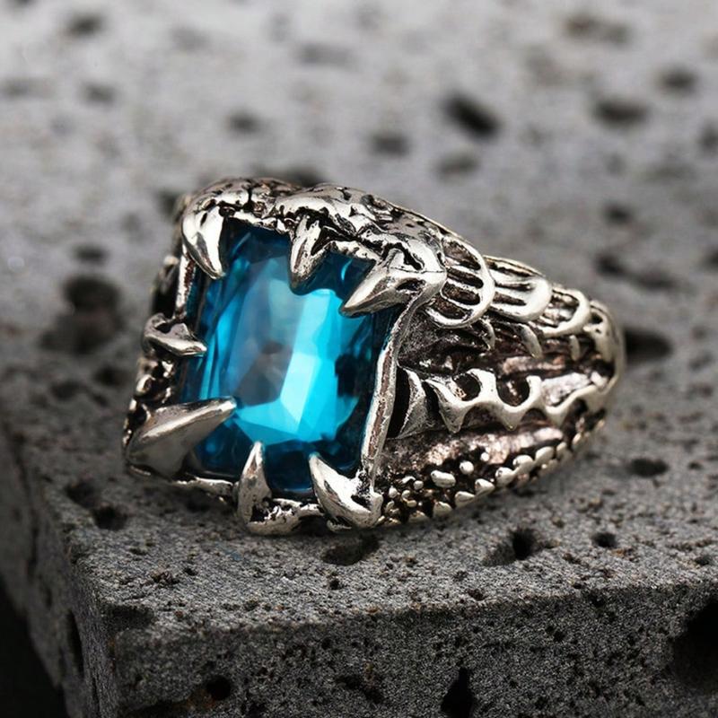 Vintage Dragon Claw Ring, Unique Fashion Magnifying Stone Ring Adjustable As Men's Gift, Daily Wear, Party 4