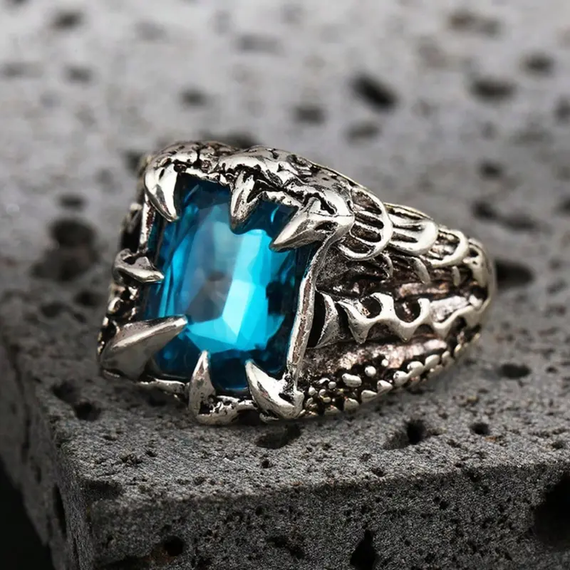 Vintage Dragon Claw Ring, Unique Fashion Magnifying Stone Ring Adjustable As Men's Gift, Daily Wear, Party 4