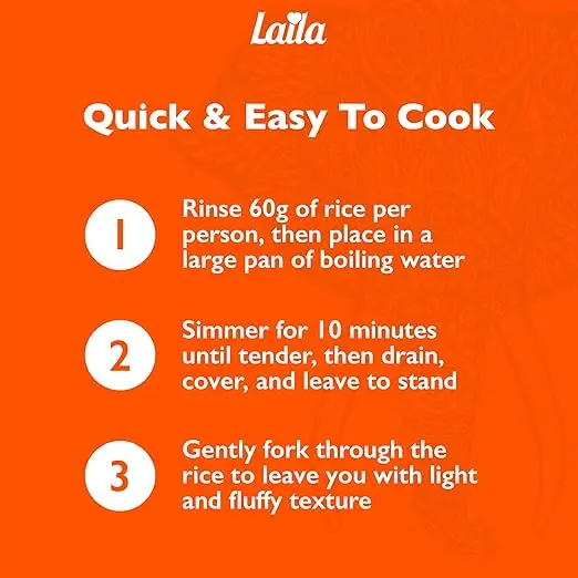 Laila Golden Sella Basmati Rice 5kg Long Grain Easy Cook Pre-Steamed Gluten Free Basmati-Style 2