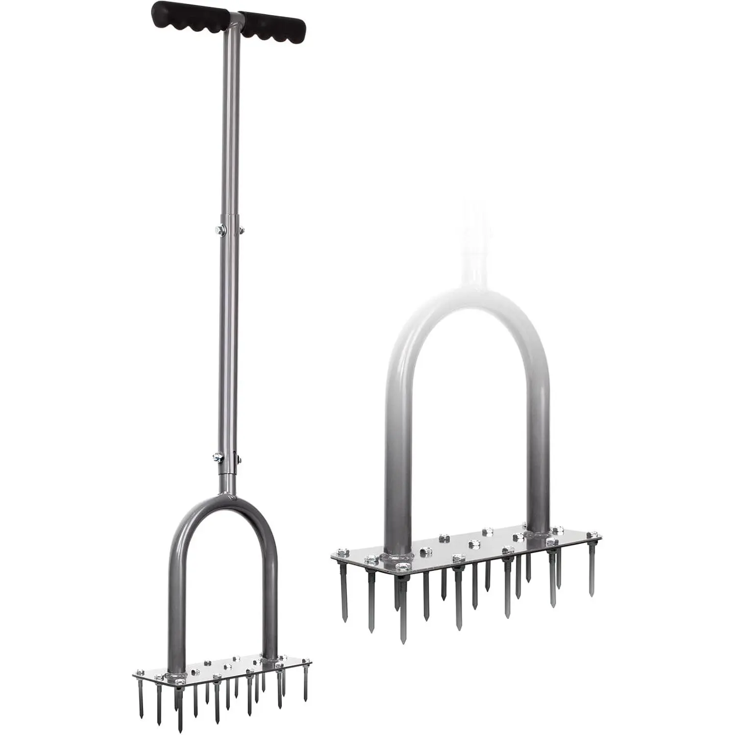 Walensee Lawn Aerator Spike Metal Manual Dethatching Soil Aerating Lawn with 15 Iron Spikes, Pre-Assembled Grass Aerator Tools for Yard, Lawn Aeration, Garden Tool, Revives Lawn Health, Patent Pending