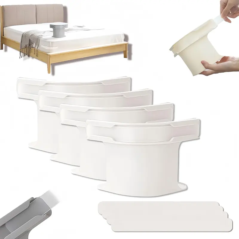 Bed Sheet Holder with Lock Strips, 4PCS Heavy Duty Lock Sheet Holders Fitted Sheet Holders for Corners Bed Sheet Straps, Non-Slip Sheet Corner Holders for All Sheet Mattress Sizes (White) 0
