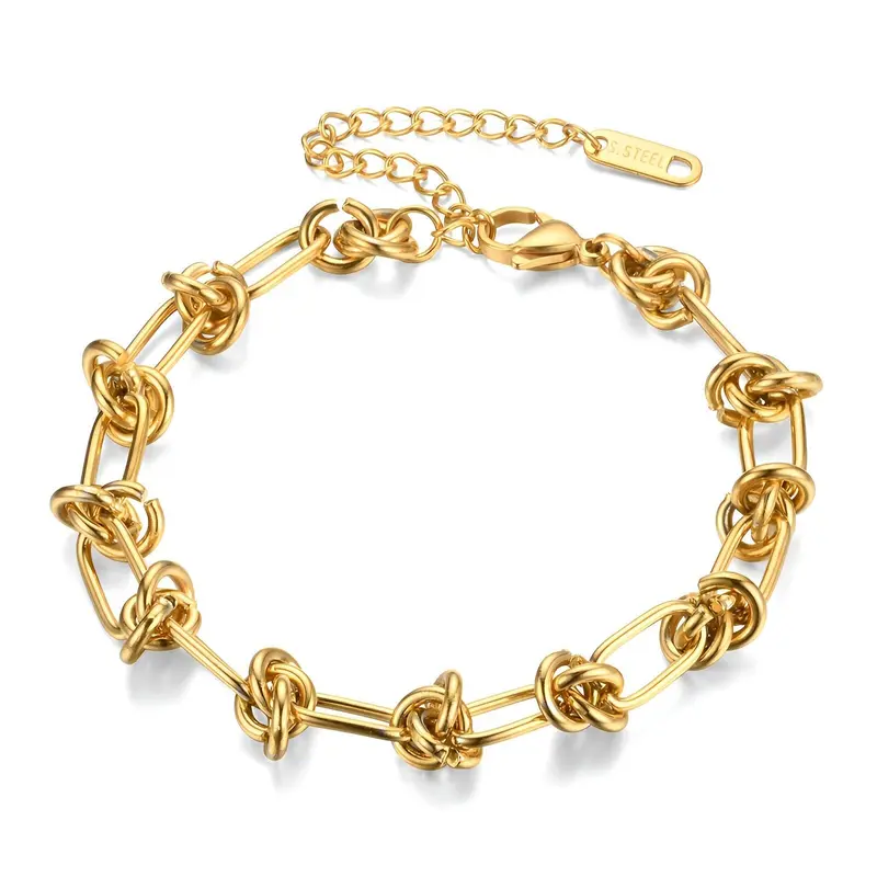 Elegant Woven Knot Design Bracelet - Gold Plating 0