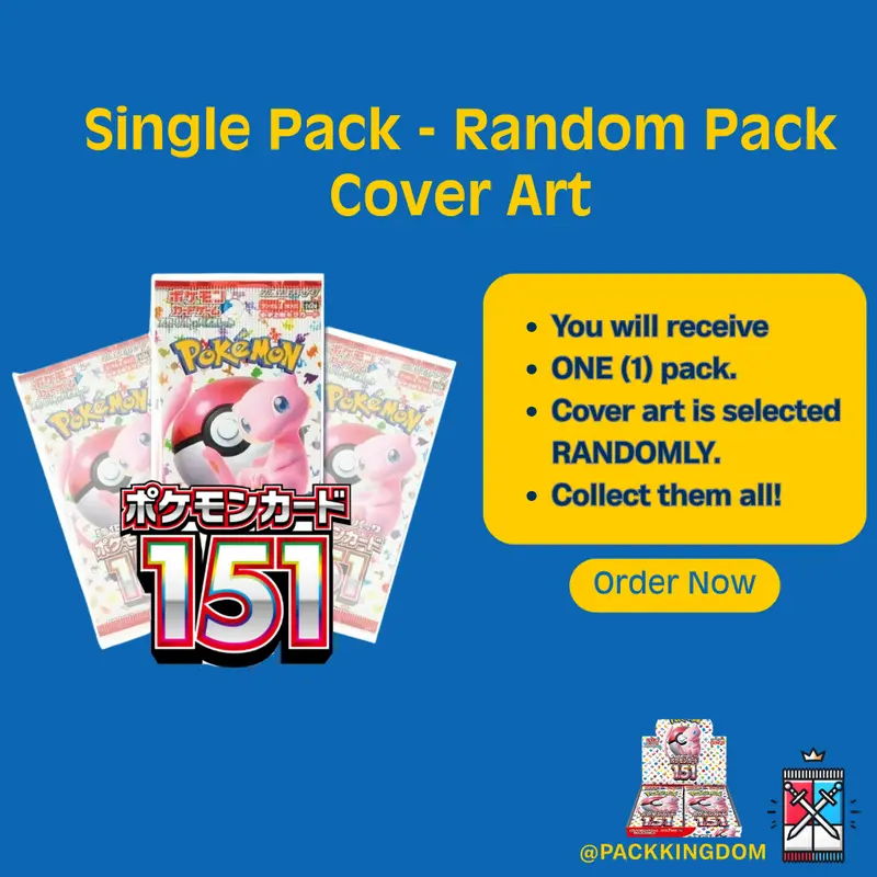 Pokémon 151 Japanese Booster Pack (Single) – Rare Kanto Cards & Exclusive Hits (7 Cards Per Pack) 7