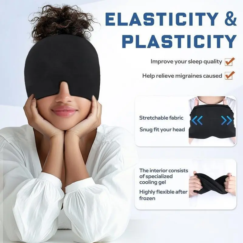 Migraine Headache Relief Cap, Gel lce Head Wrap for Tension and Stress Relief.Suitable for Home breaks, before sleep, office 3