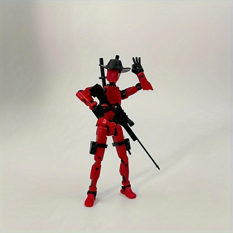 Poseable T13 Action Figure with Weapon Accessories – Multi-Jointed Articulated Titan 13 Dummy Collectible, Desktop Decor for Gamers, Durable ABS, Ages 14+ – Bendables Series 7