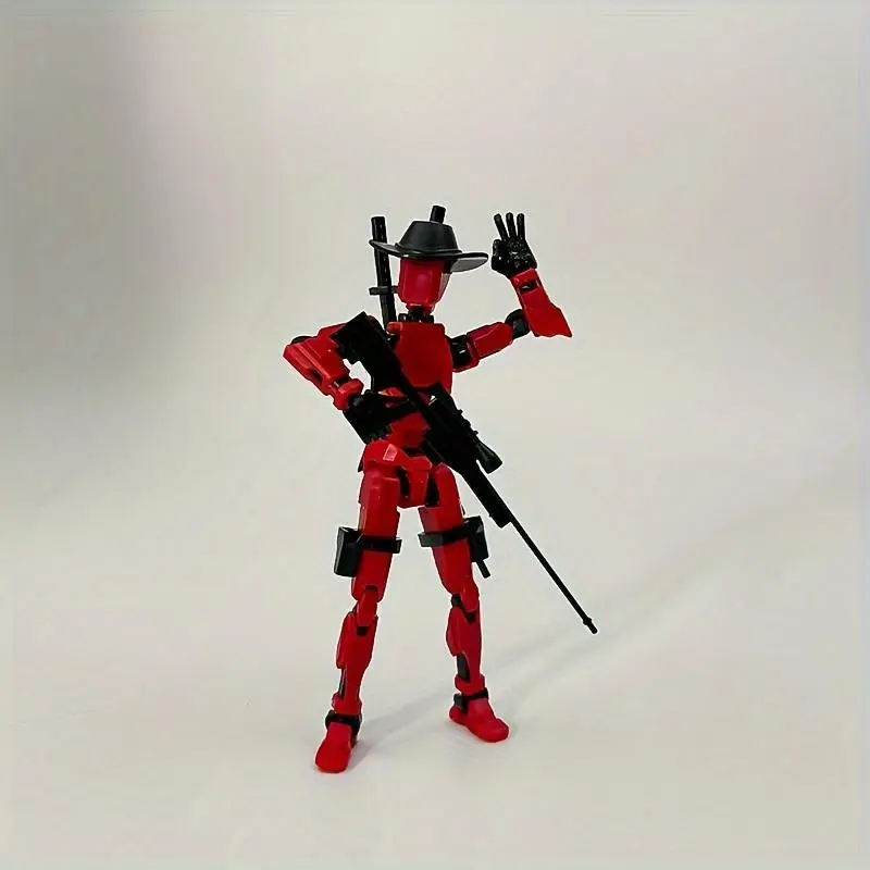 Poseable T13 Action Figure with Weapon Accessories – Multi-Jointed Articulated Titan 13 Dummy Collectible, Desktop Decor for Gamers, Durable ABS, Ages 14+ – Bendables Series 7