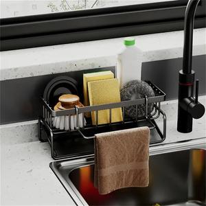 Kitchen Sink Drain Rack, Metal Sponge Drain Holder, Multifunctional Storage Rack for Home Kitchen