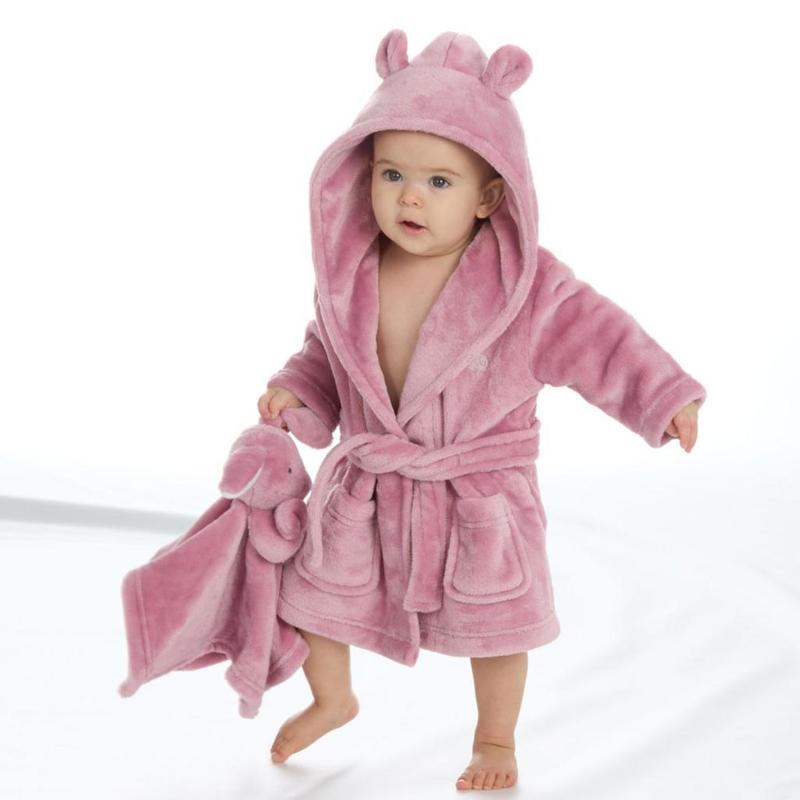 Personalised Baby Hooded Dressing Gown With Cute Ears 6