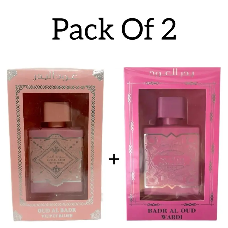 Oud Al Badr Velvet Blush and Wardi 100ml EDP for women Pack Of 2 0
