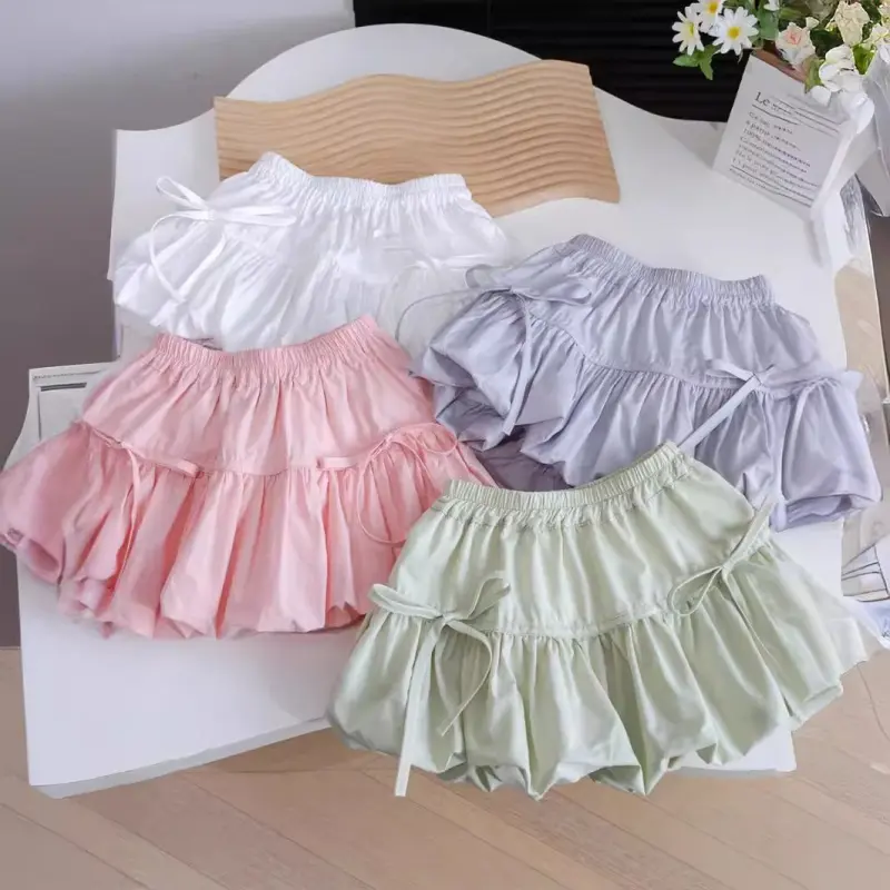 Girls' Summer Princess Western Style Flower Bud Short Culottes NewinsSweet StylebabyAll-Match Pantskirt-XMS 1
