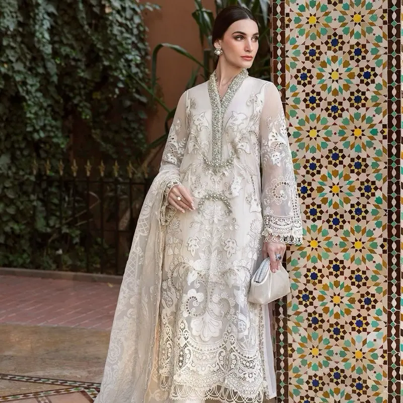 3 Piece Stitched Embroidered Organza Suit (MRB-0001) Inspired by Maria B