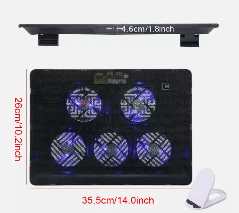 Universal Super Silent Cooling Pad For Laptop, Netbook, Macbook Adjustable Stand 3